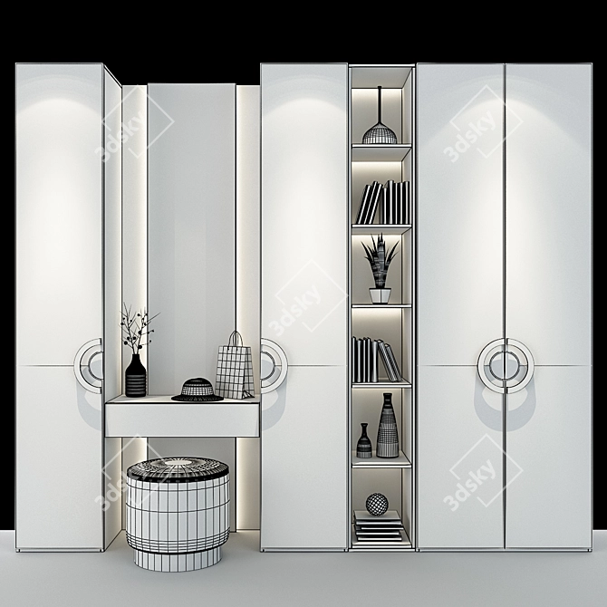 Modern Wooden Cabinet 3D model image 2