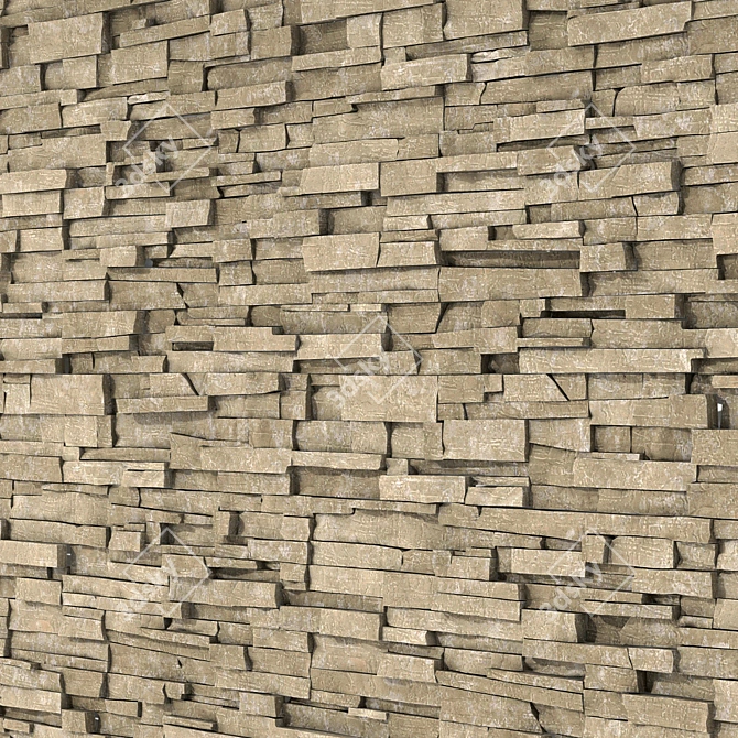 Desert Clincer Brick Wall 3D model image 2