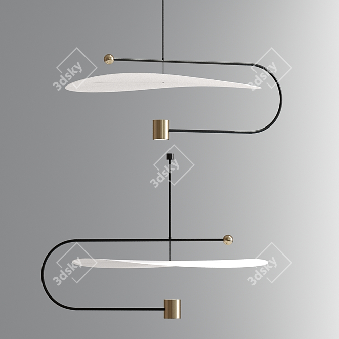 Sleek Pendant Light with Modern Design 3D model image 3