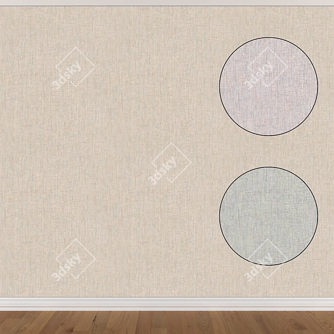 Seamless Wallpaper Set - 3 Color Options 3D model image 1