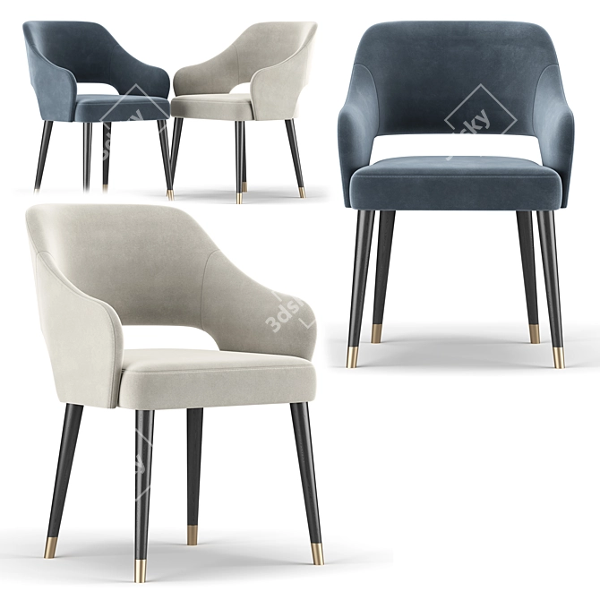 Elegant Ten Side Chair 3D model image 1