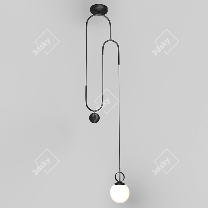 Black Cradle Brass Pendant Light 3D model image 1