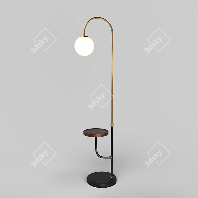 Modern Black Metal Pendant Light 3D model image 1