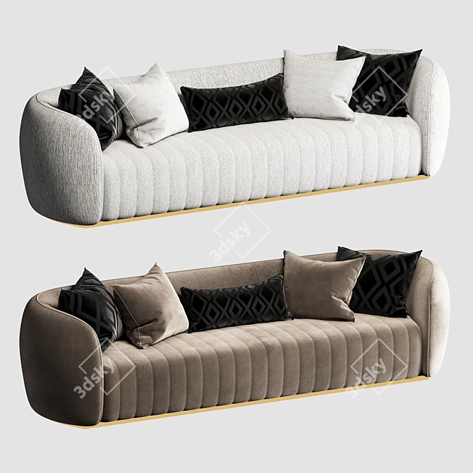 Elegant Modern Eichholtz Sofa 3D model image 2