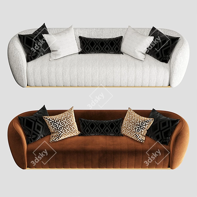 Elegant Modern Eichholtz Sofa 3D model image 3