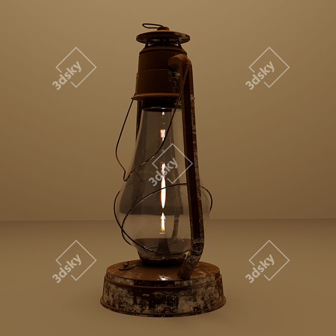 Stylish Triangle Lantern: Library with Materials and Textures 3D model image 2