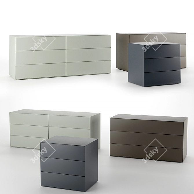 Sleek and Stylish: Glass Magical Chest of Drawers 3D model image 1