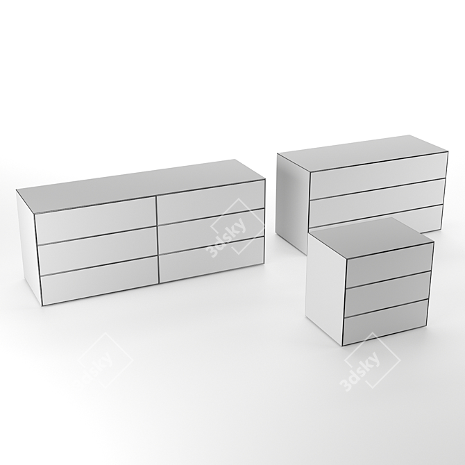 Sleek and Stylish: Glass Magical Chest of Drawers 3D model image 2