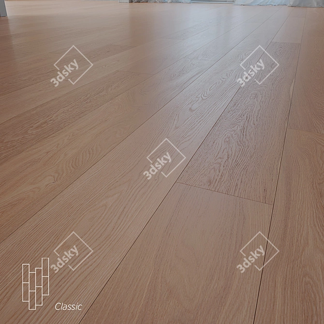 Sardinia Oak Parquet: High Quality Wood Flooring 3D model image 1