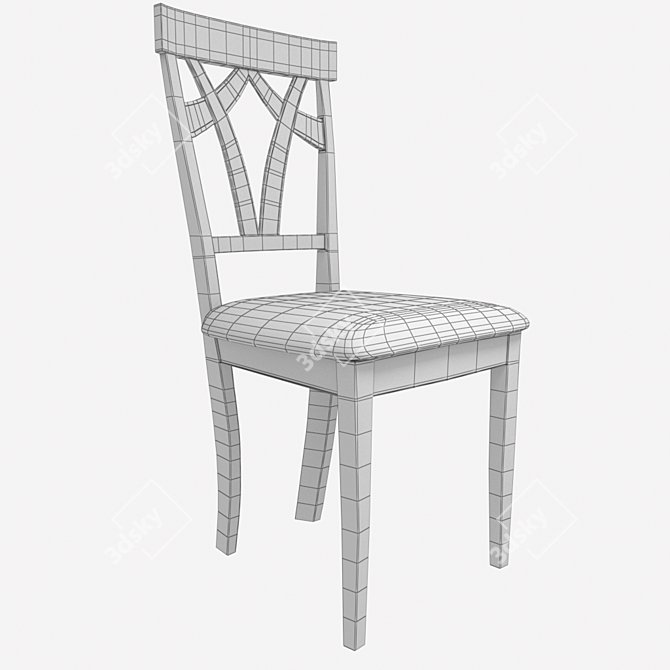 Rustic Oak Woodville Star Chair 3D model image 5