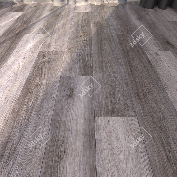 Yurtbay Barkwood Ash: Multi-Texture 20x120cm Parquet 3D model image 4