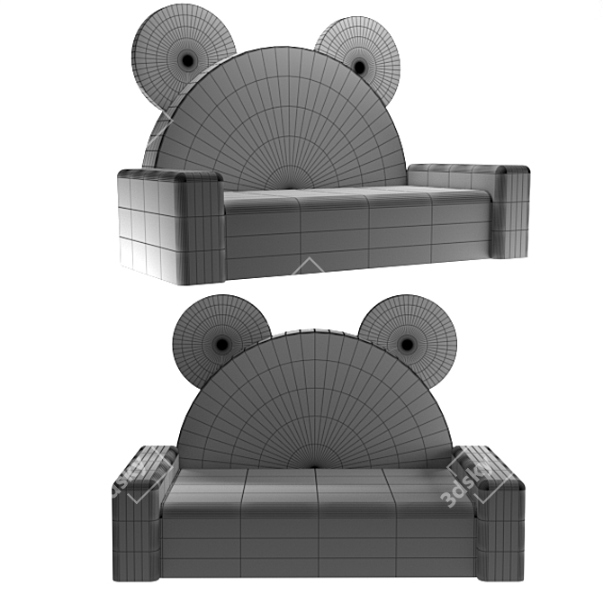 Cozy Boys Sofa with Armrests 3D model image 4