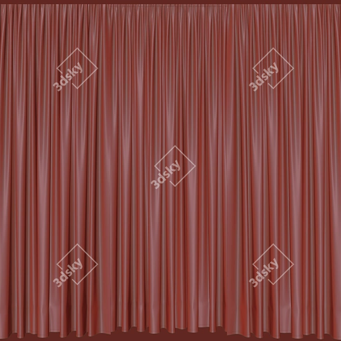 Modern Tulle Curtain Set 3D model image 2