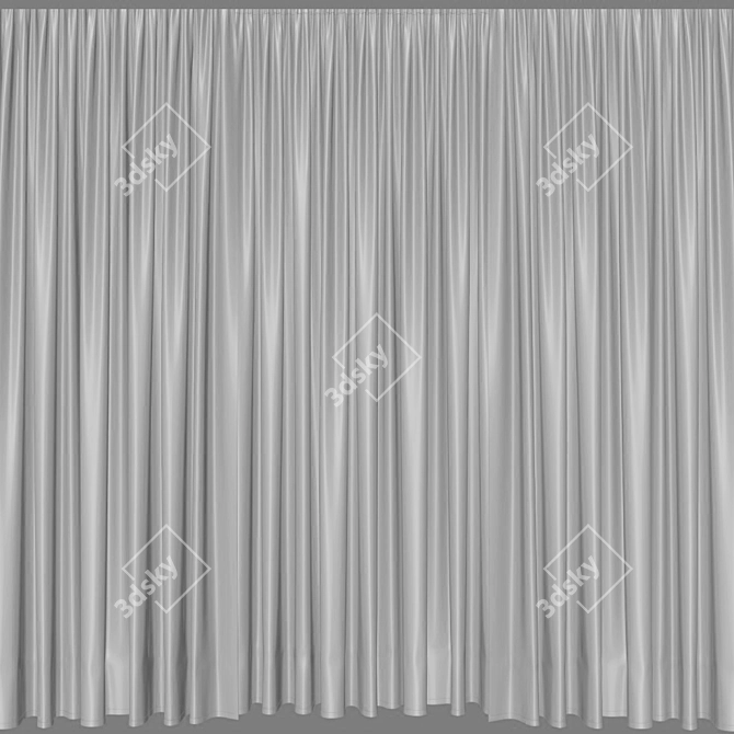 Modern Tulle Curtain Set 3D model image 4