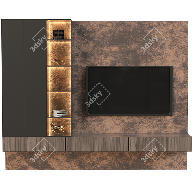 Sleek TV Wall Mount 20 3D model image 1