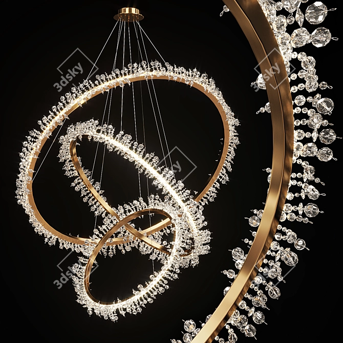 Crystal Ring Chandelier: Stunning Illumination 3D model image 1