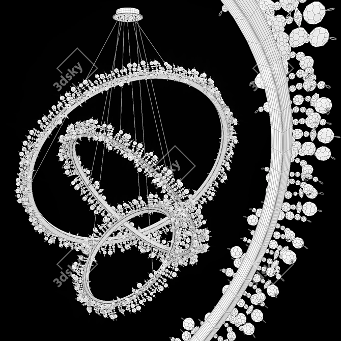 Crystal Ring Chandelier: Stunning Illumination 3D model image 2