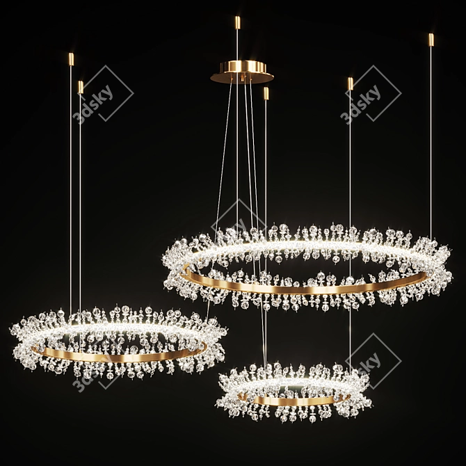 Crystal Bliss Ring Chandelier 3D model image 1