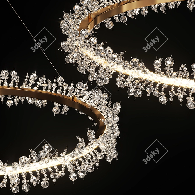 Crystal Bliss Ring Chandelier 3D model image 2