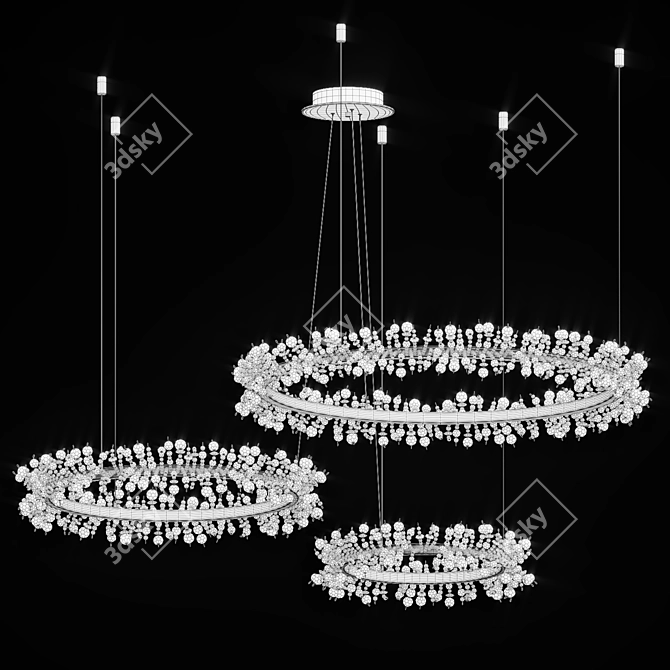 Crystal Bliss Ring Chandelier 3D model image 3