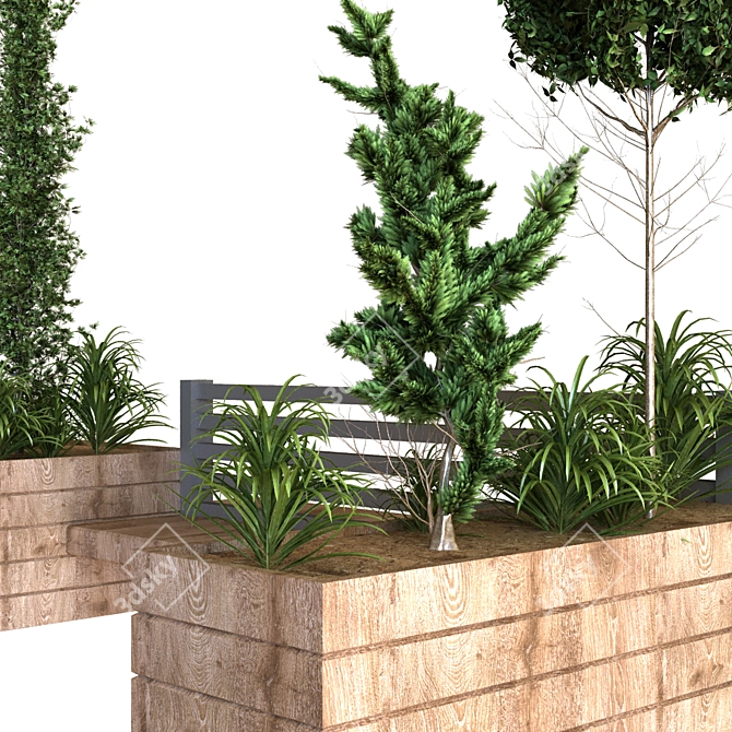 Sustainable Tree Bench Set 3D model image 3