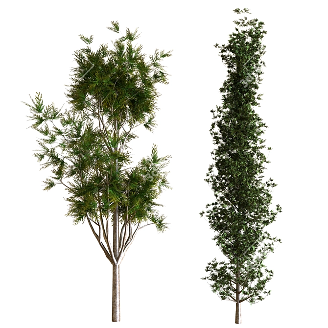 Greenery Delight: Planting Tree Set 3D model image 1