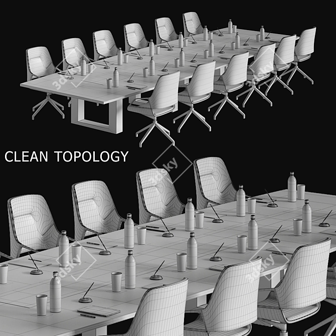 Modern Conference Table 2015 3D model image 4