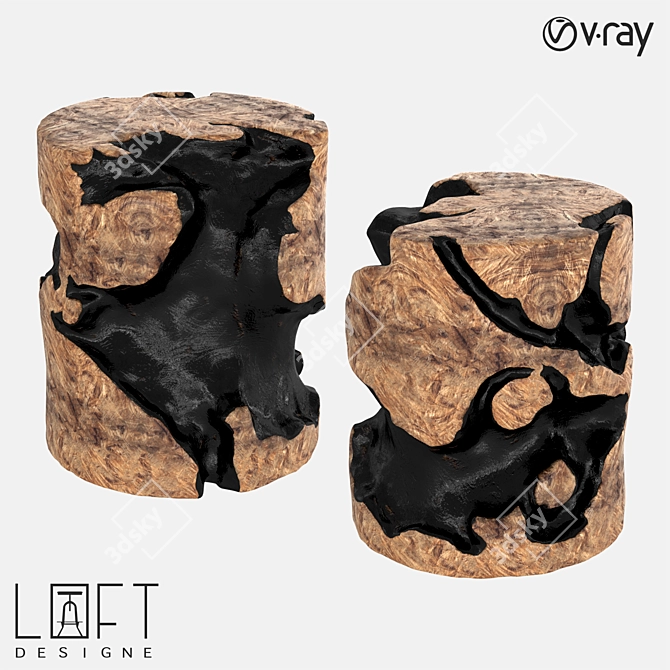 Lofty Wood Coffee Table 3D model image 1