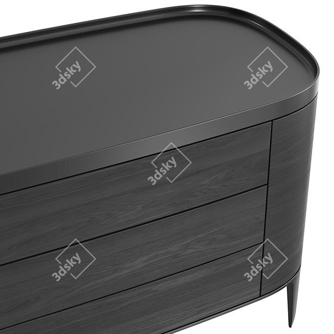 Poliform Gentleman Chest | Black Walnut & Matte Lacquer 3D model image 3