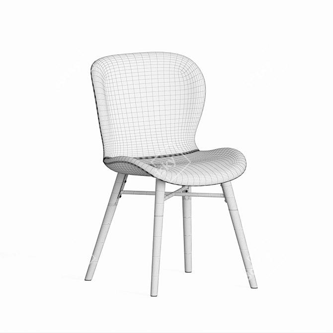 Uma Faux Leather Dining Chair: Modern Elegance for Any Space 3D model image 4