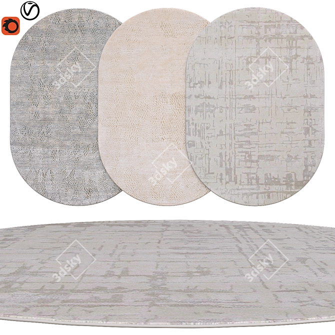 Elegant Oval Rugs | Premium 3D model image 1