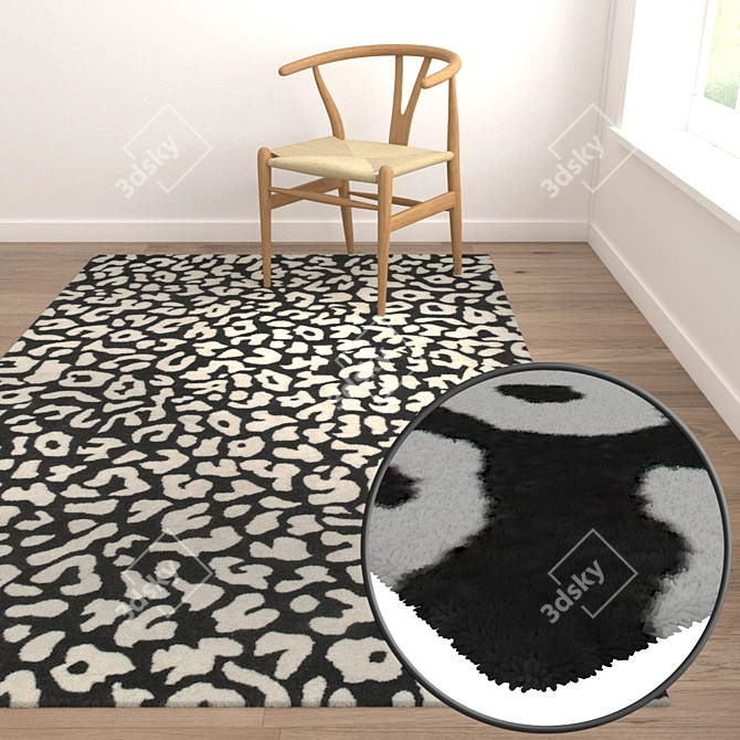 Luxury Carpets Set for Beautiful Interiors 3D model image 5