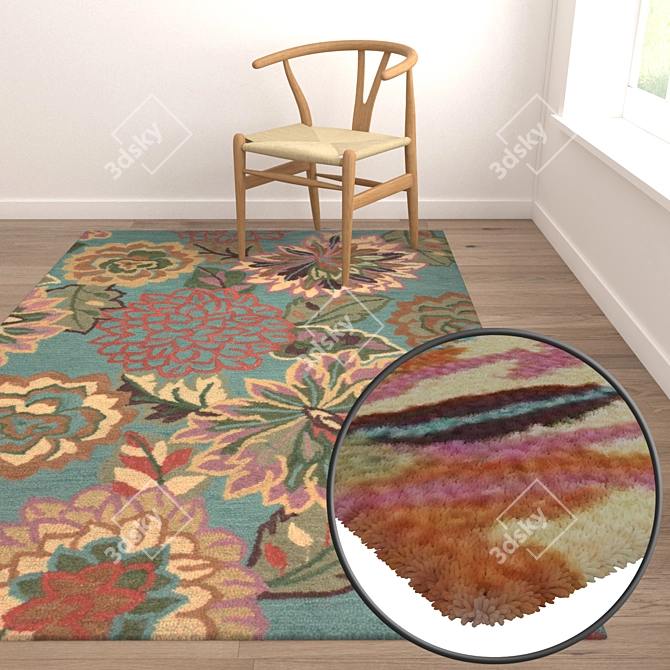 Luxury Carpet Set: High-Quality Textures 3D model image 5