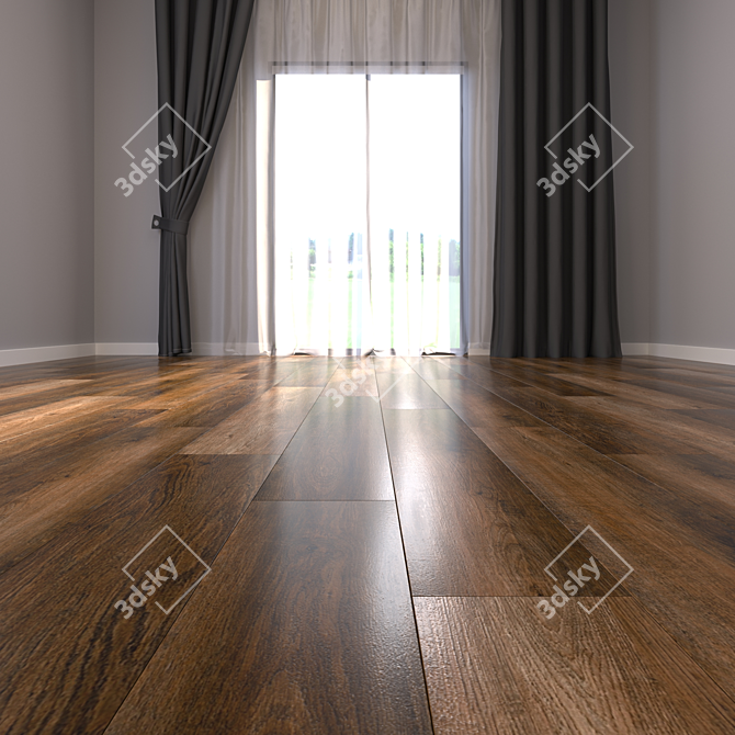 Yurtbay Barkwood Walnut: Multi-Texture Parquet 3D model image 2