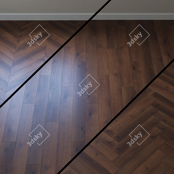 Contoured Smoky Oak Laminate 3D model image 1