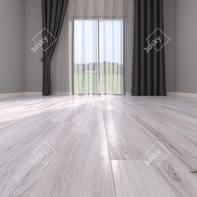 Jacaranda Ash 20x120 - Multi-Texture Parquet 3D model image 2