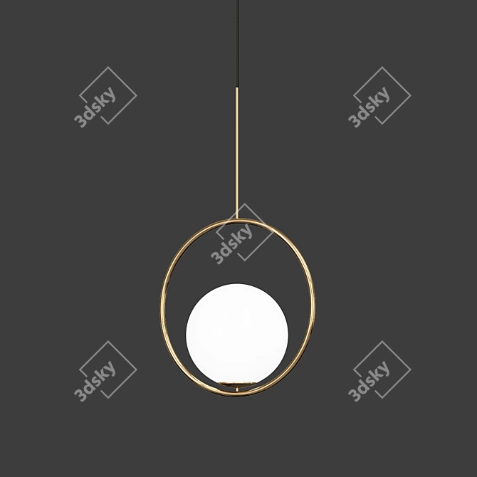 Gold Bubble Pendant Chandelier 3D model image 1