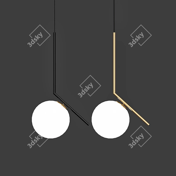 Golden Bubble Pendant Chandelier 3D model image 1