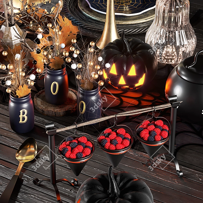 Spooky Halloween Table Decor 3D model image 2