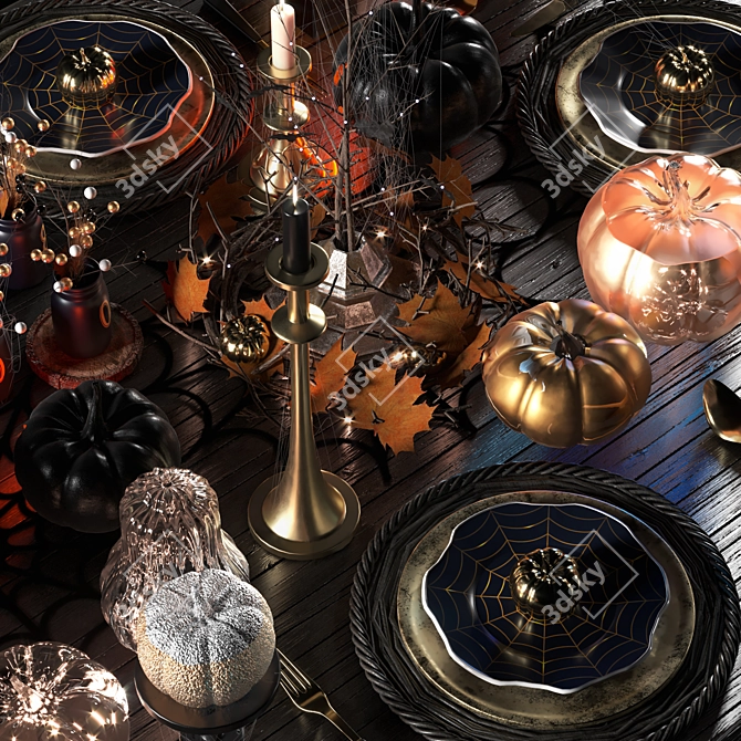 Spooky Halloween Table Decor 3D model image 3