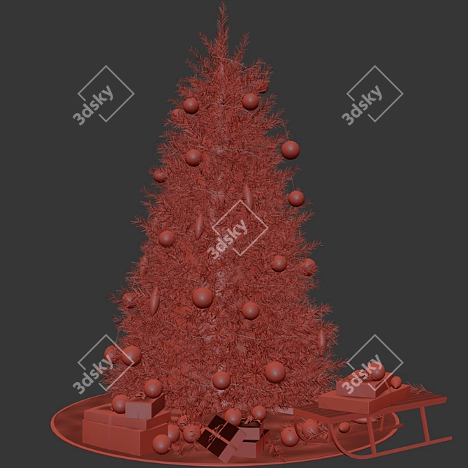  Festive Evergreen Christmas Tree 3D model image 4