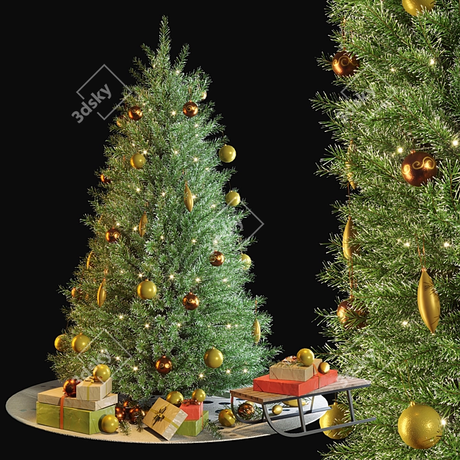  Festive Evergreen Christmas Tree 3D model image 11