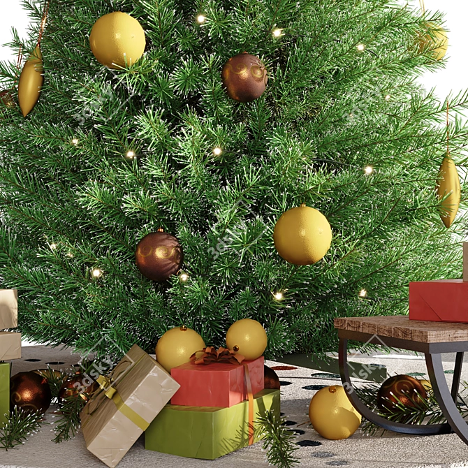  Festive Evergreen Christmas Tree 3D model image 16