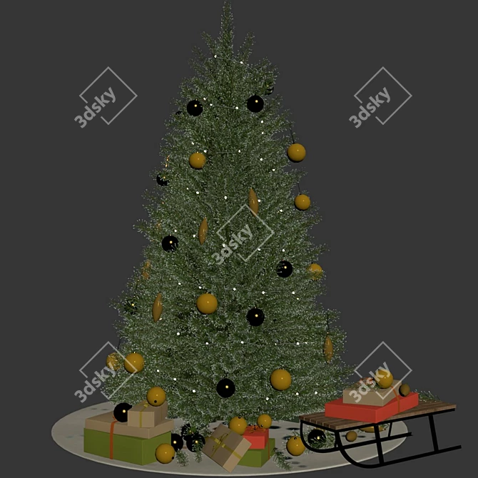  Festive Evergreen Christmas Tree 3D model image 18