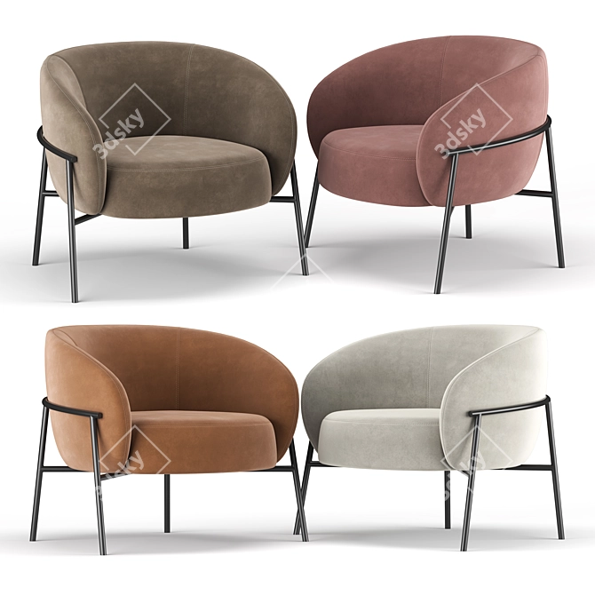 Luxury Comfort: Rimo Armchair 3D model image 4