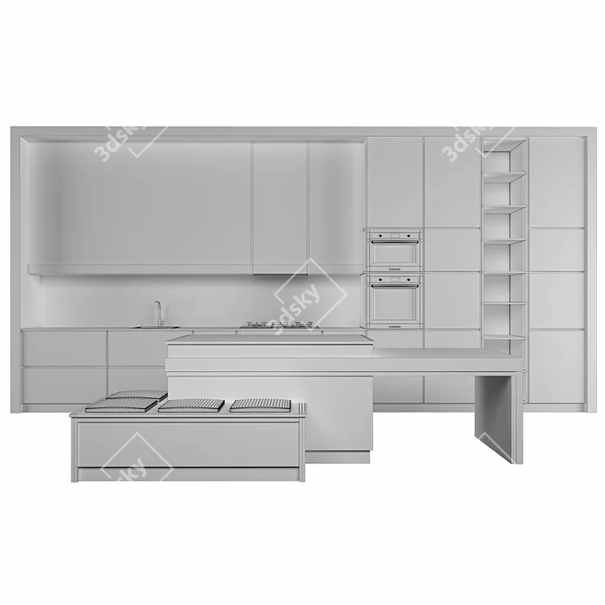 Modern Kitchen Model with V-Ray 3D model image 4
