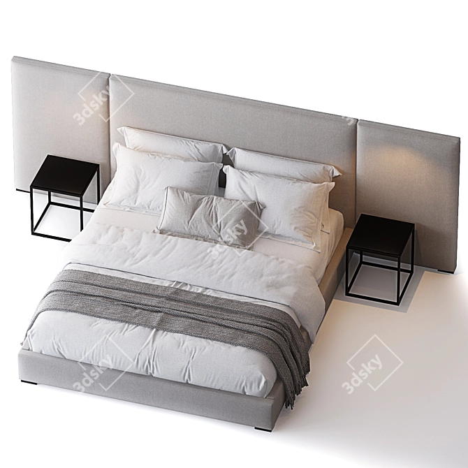 Elegant Modena Bed Design 3D model image 2