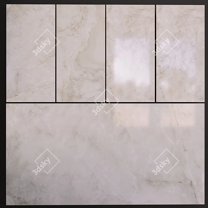 Jardini Beige Light Glossy Floor Tiles 3D model image 2