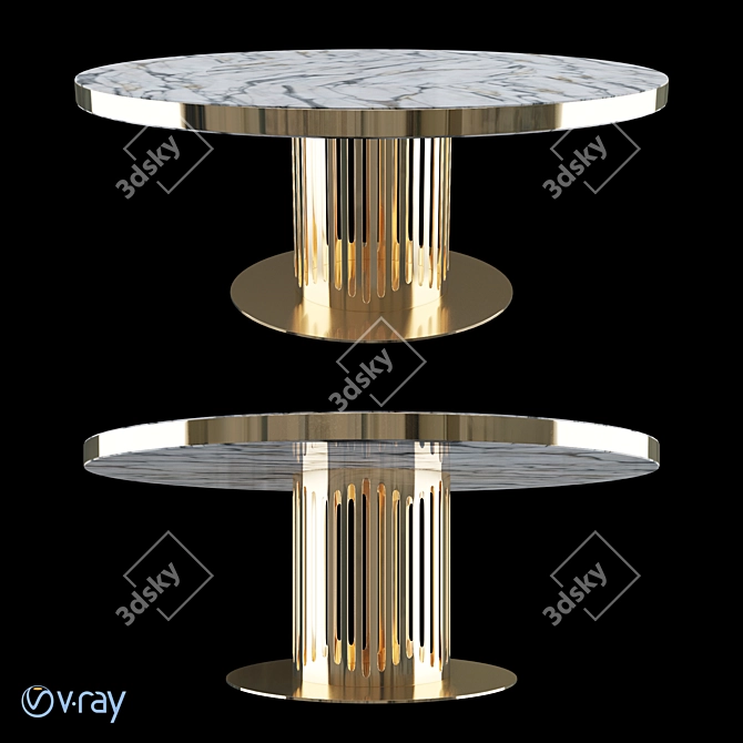 Elegant Marble Round Table 3D model image 1