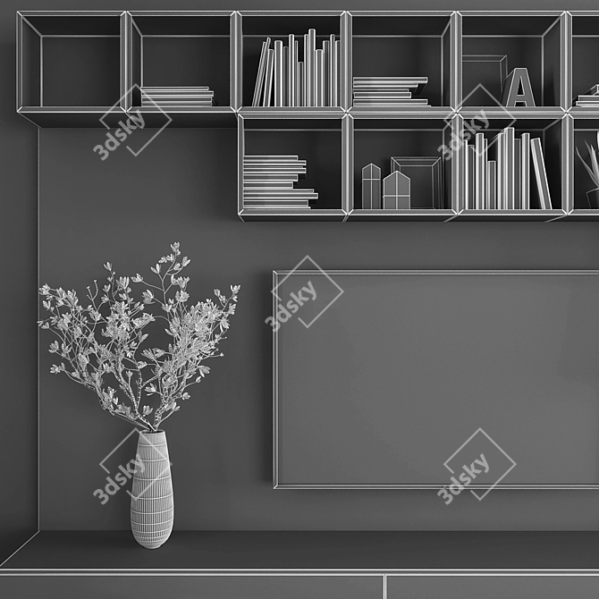 SleekTV Stand Set 3D model image 3